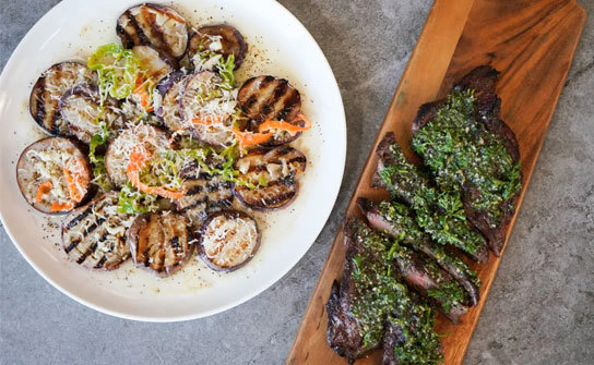 GRILLED EGGPLANT WITH HOT PEPPER DRESSING