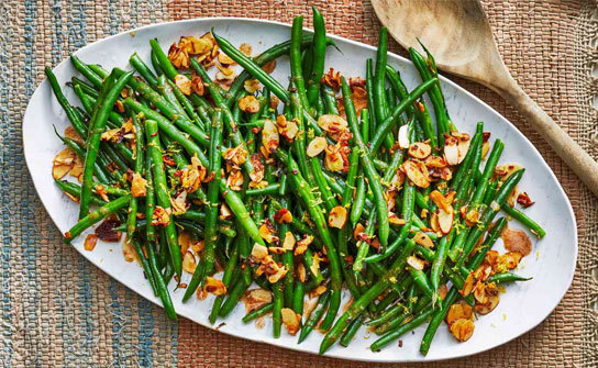 Garlic Green Bean and Almond Salad